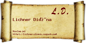 Lichner Diána névjegykártya