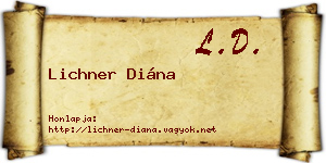 Lichner Diána névjegykártya